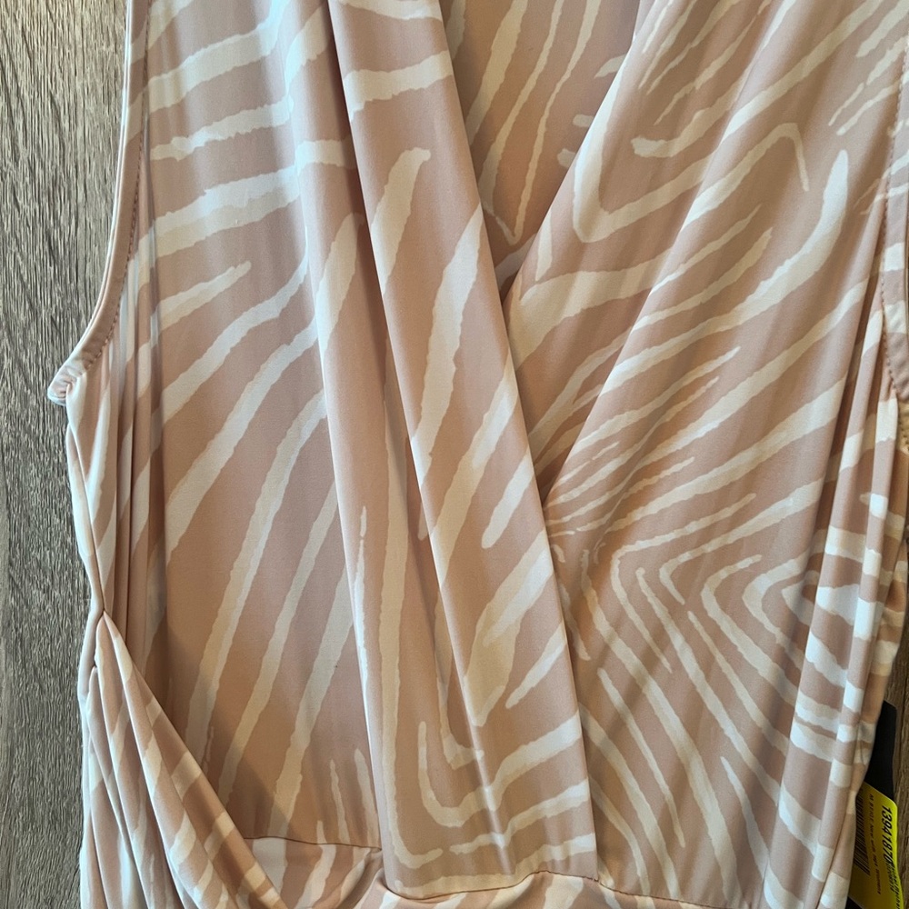RACHEL Rachel Roy White and Tan Sleeveless Faux wrap Maxi Dress M - Picture 3 of 9